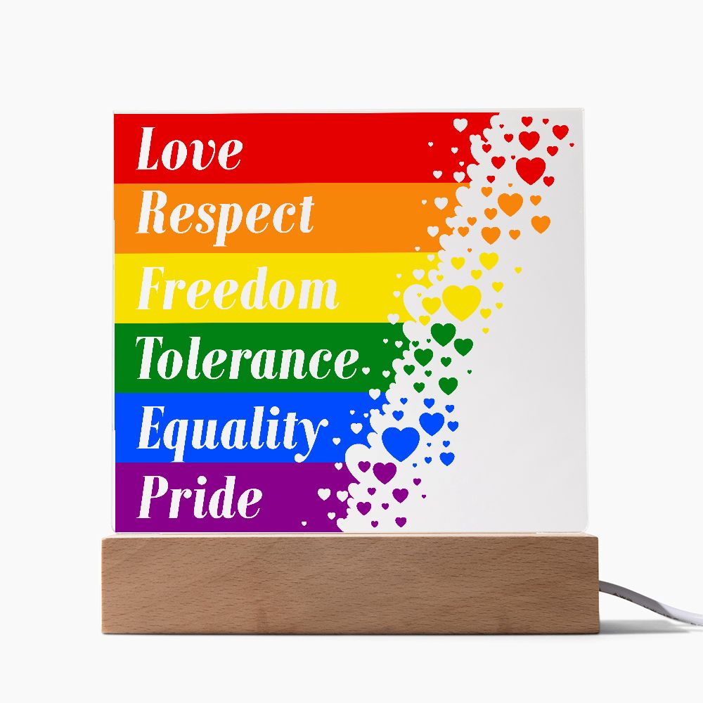 LGTBQ-Acrylic Square Plaque Pride