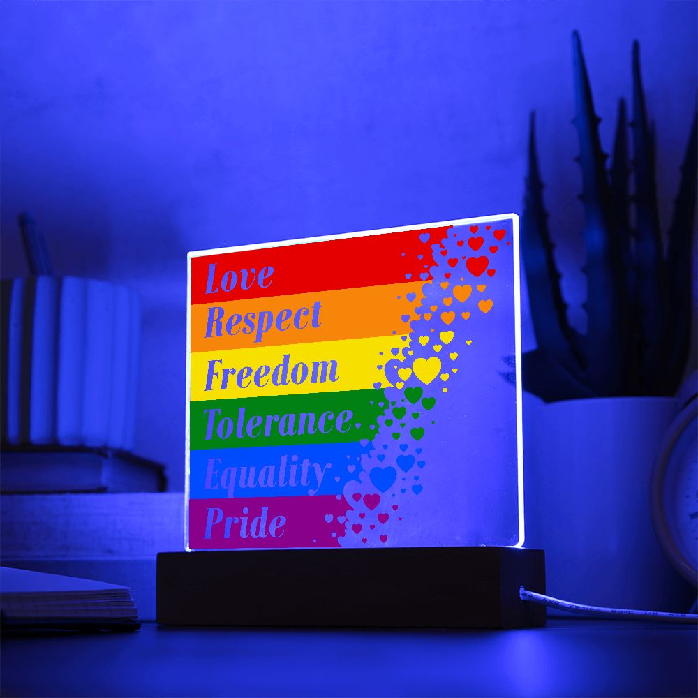 LGTBQ-Acrylic Square Plaque Pride