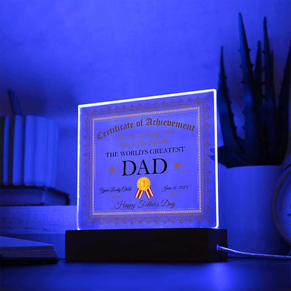 Father-Acrylic Square Plaque Happy Father's Day