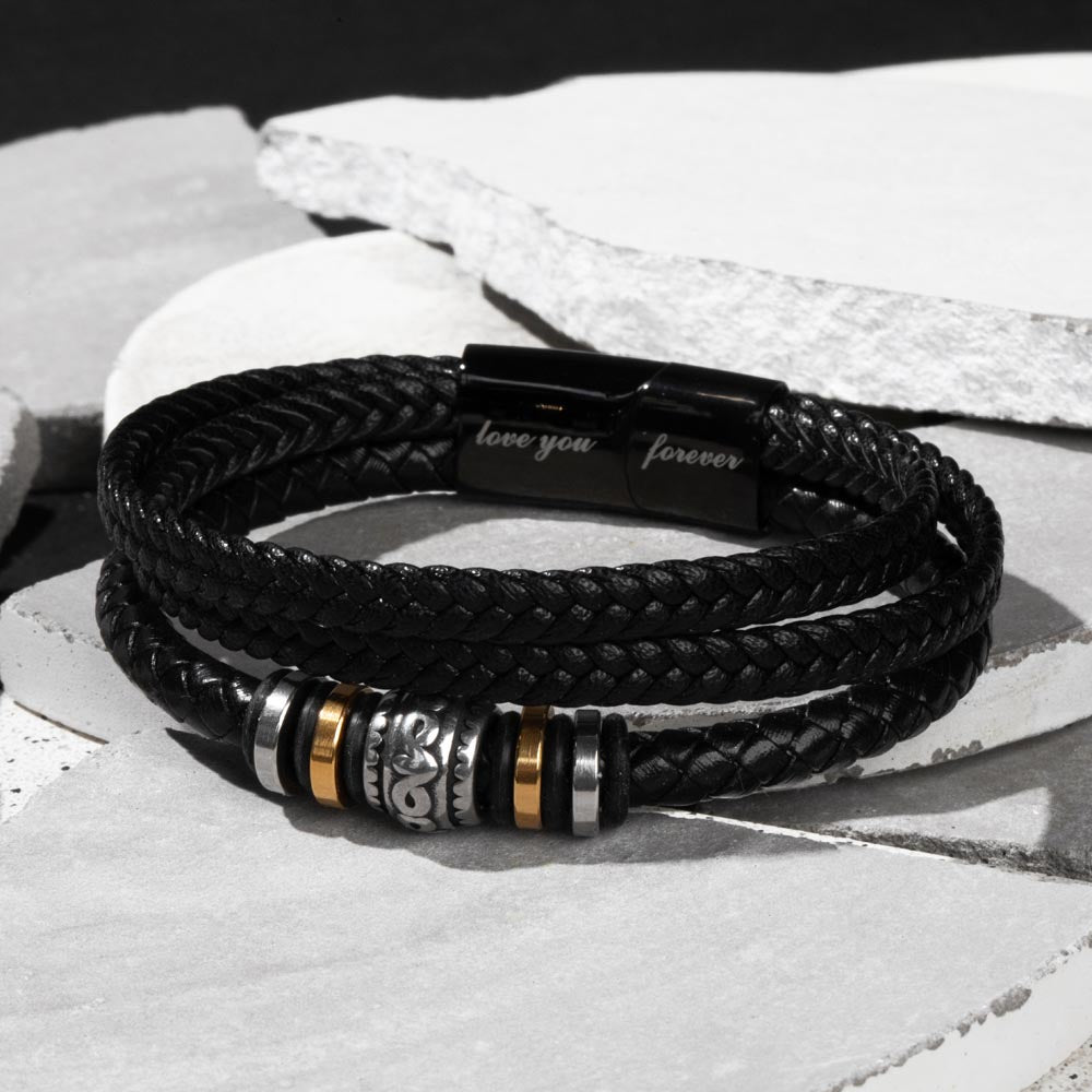 Gift for Him Men's Vegan Leather Bracelet
