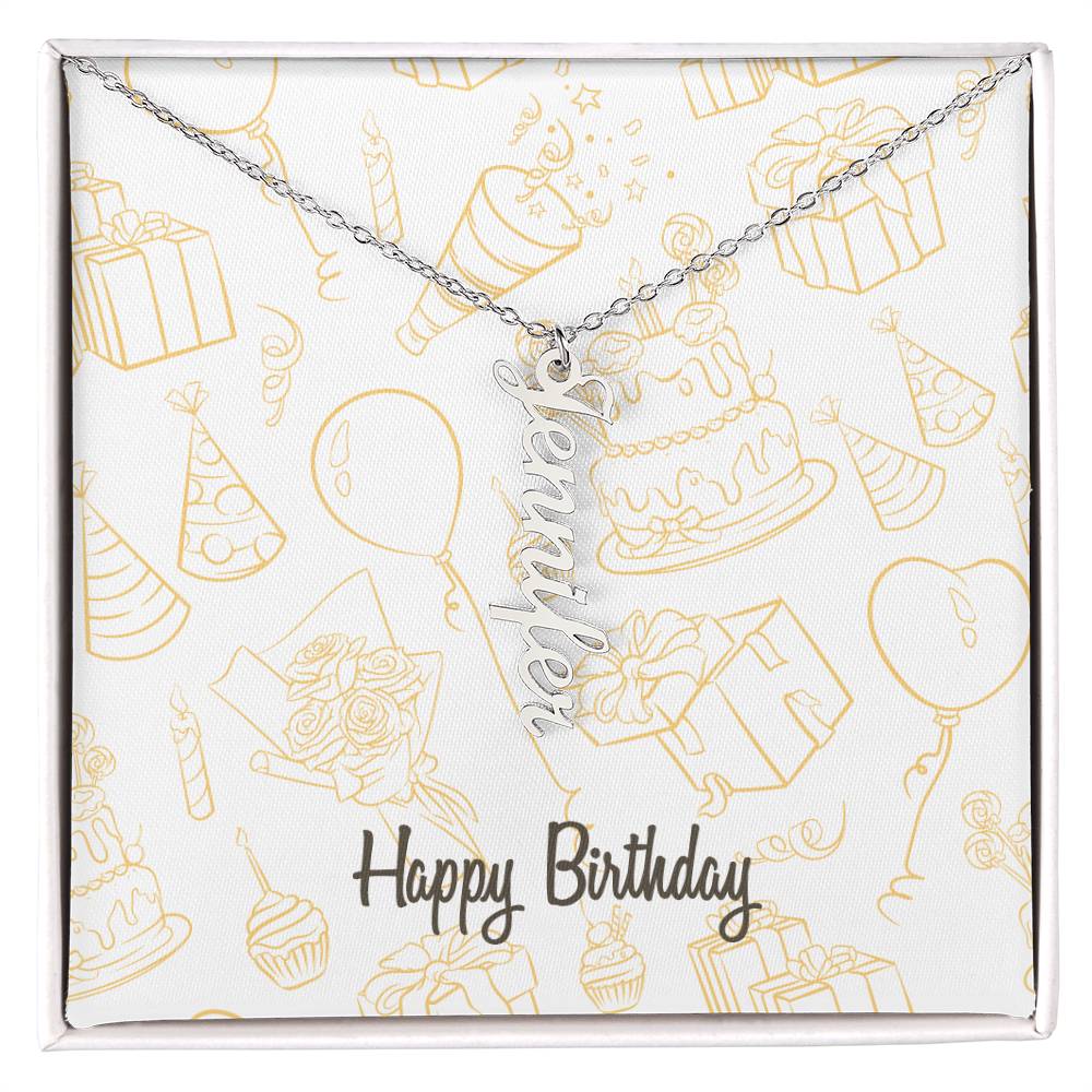 Birthday-Multi name Vertical Necklace
