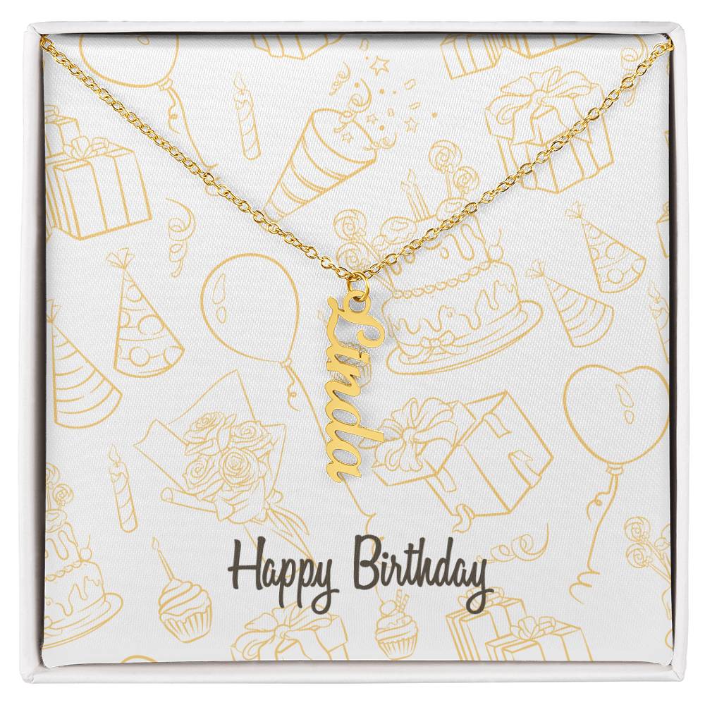 Birthday-Multi name Vertical Necklace