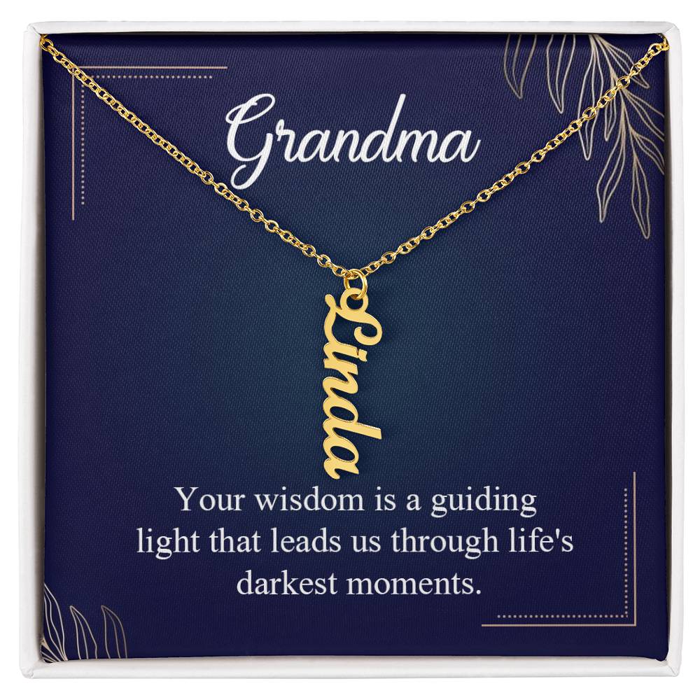 Grandmother-Muti name Vertical Necklace