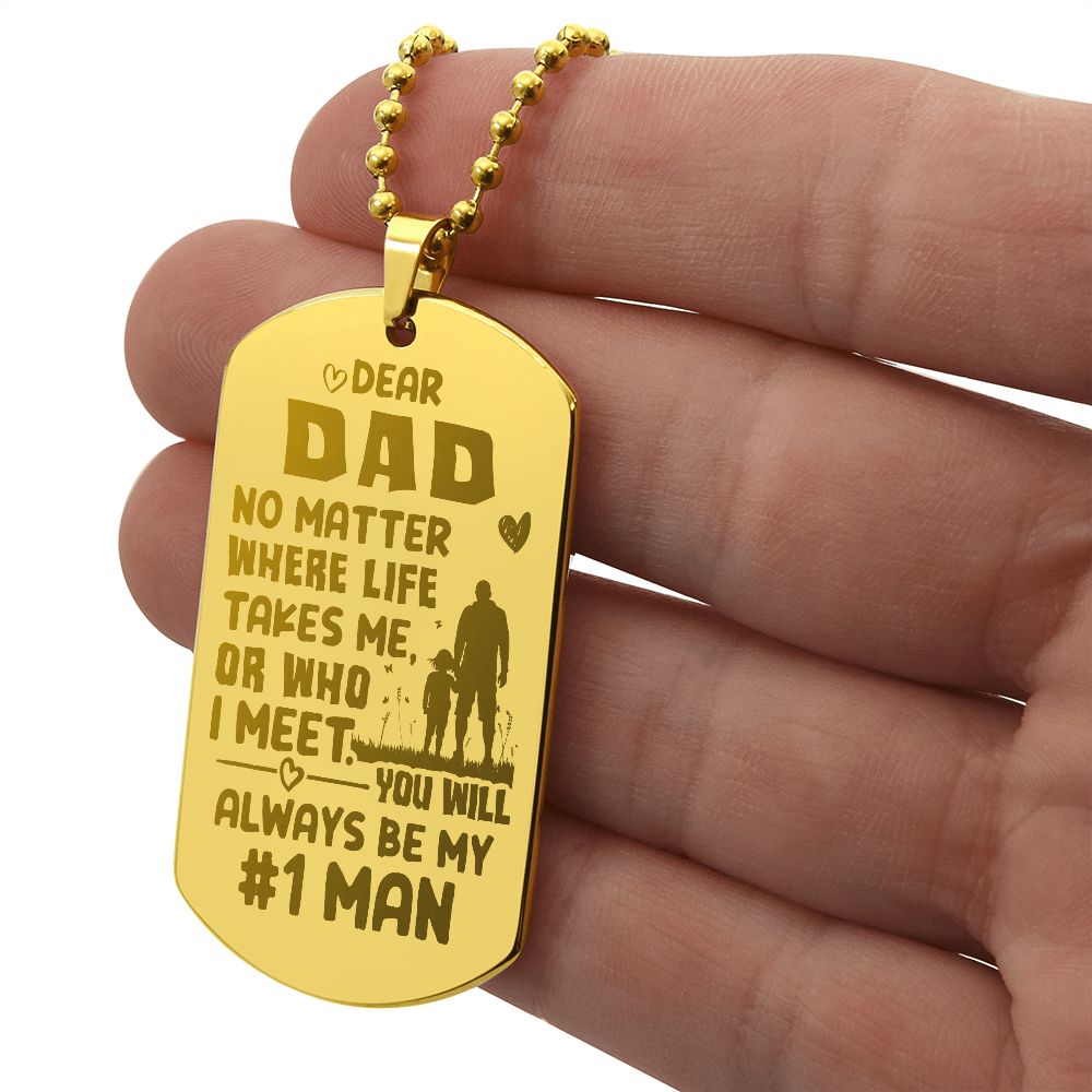 Father-Customized Engraved Dog Tag Necklace