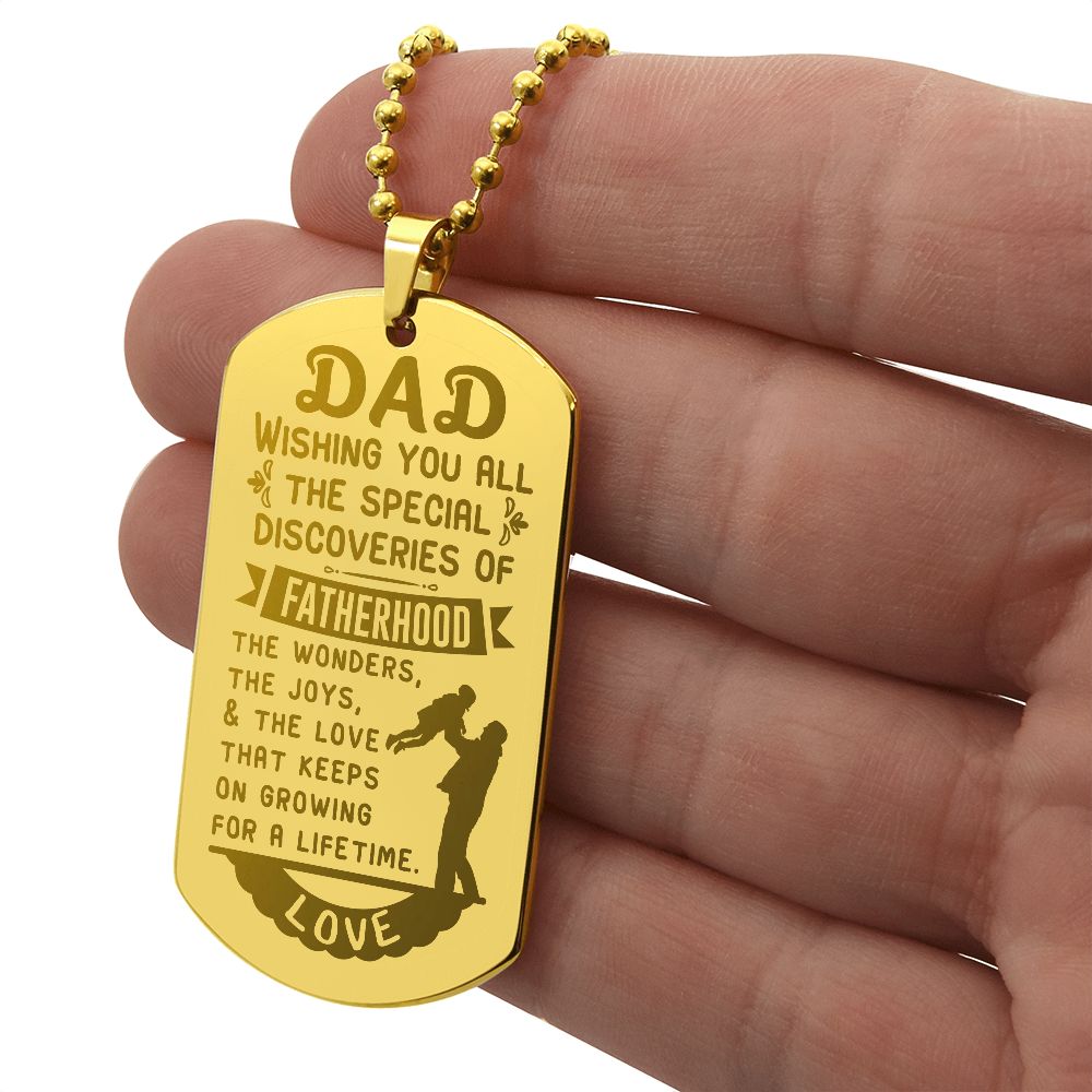 Father-Customized Engraved Dog Tag Necklace