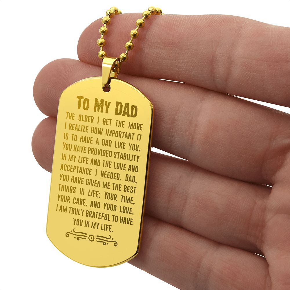 Father-Customized Engraved Dog Tag Necklace