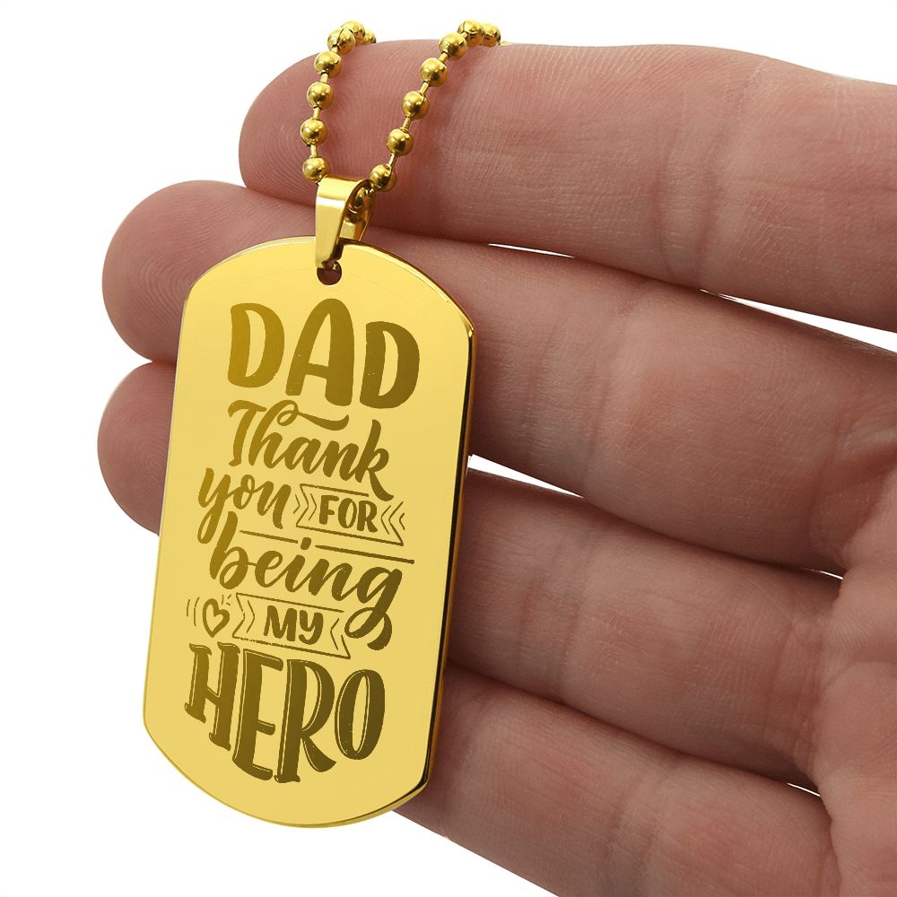 Father-Customized Engraved Dog Tag Necklace
