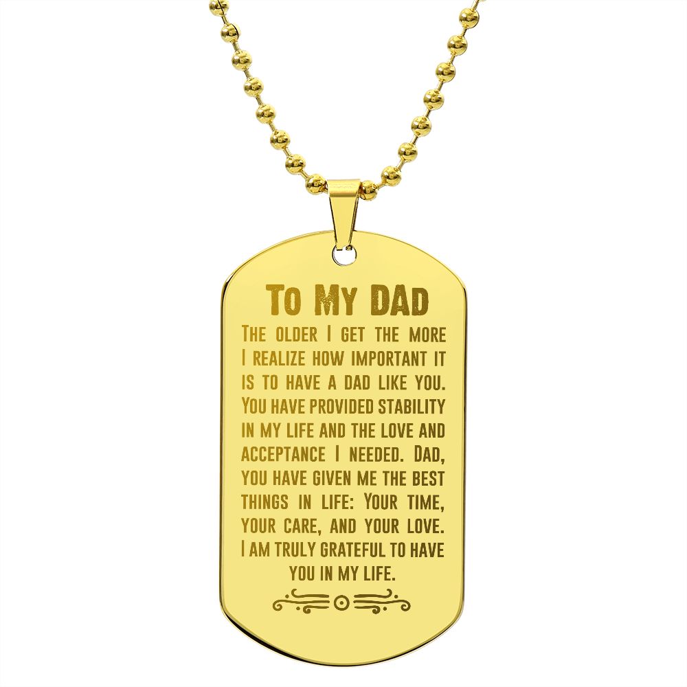 Father-Customized Engraved Dog Tag Necklace