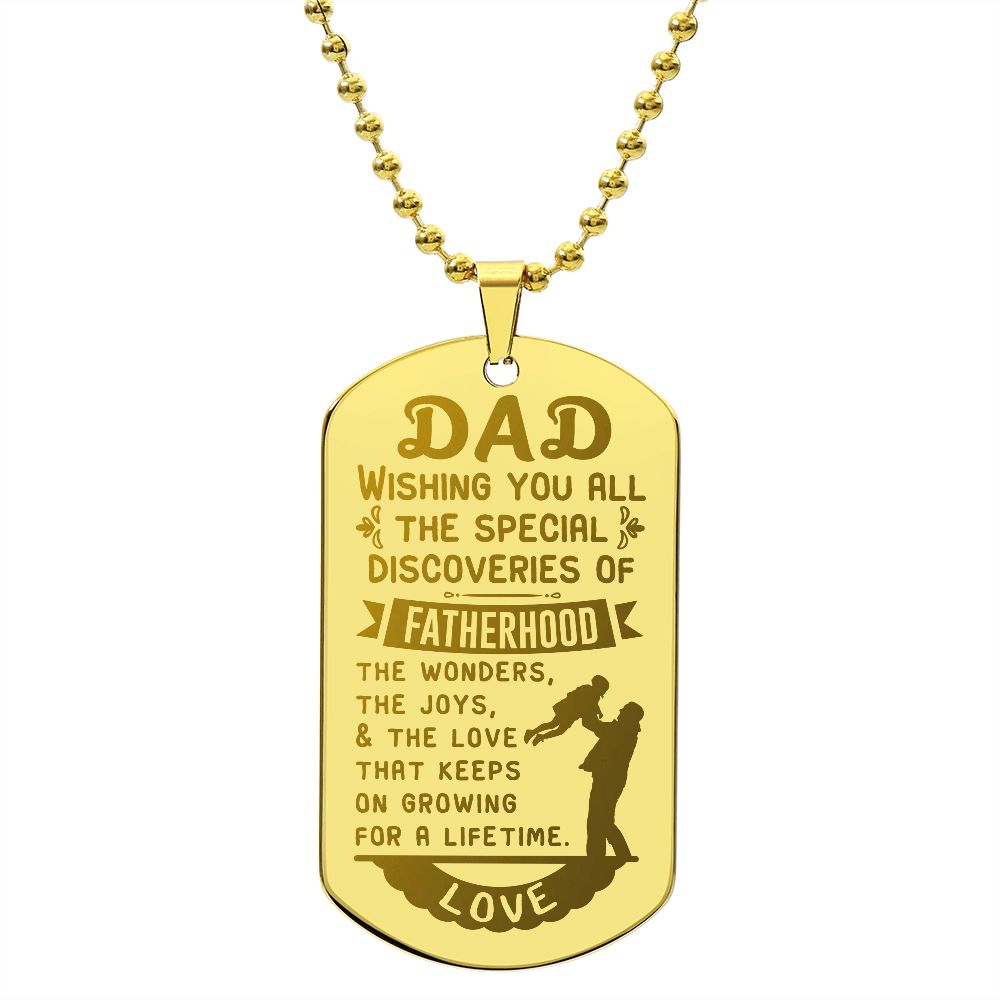 Father-Customized Engraved Dog Tag Necklace