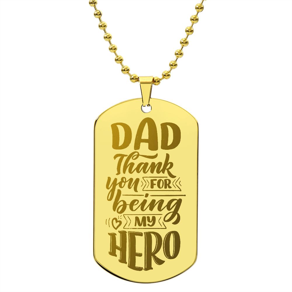 Father-Customized Engraved Dog Tag Necklace