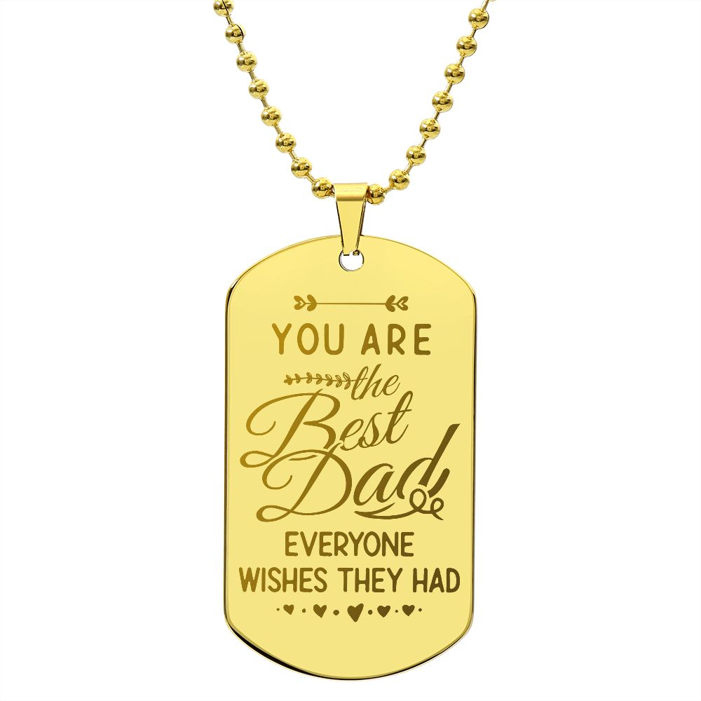 Father-Customized Engraved Dog Tag Necklace