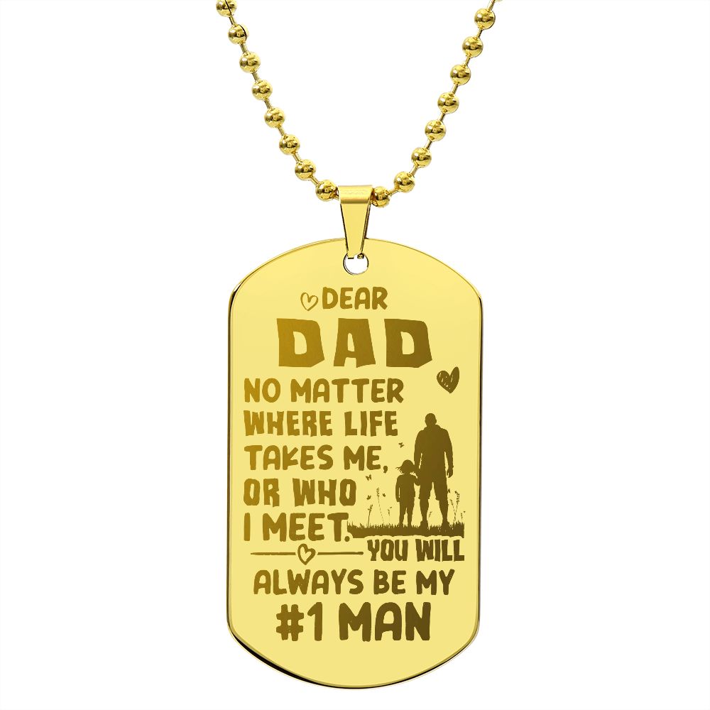 Father-Customized Engraved Dog Tag Necklace