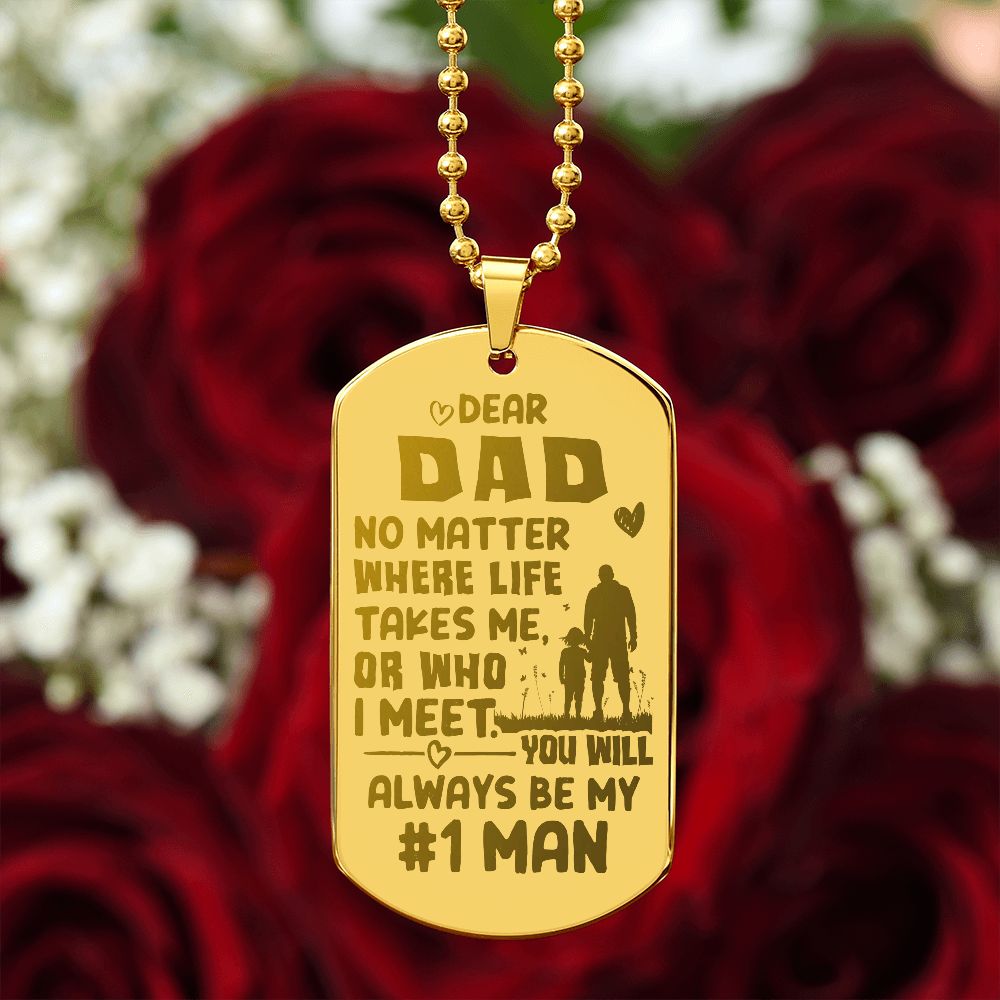 Father-Customized Engraved Dog Tag Necklace