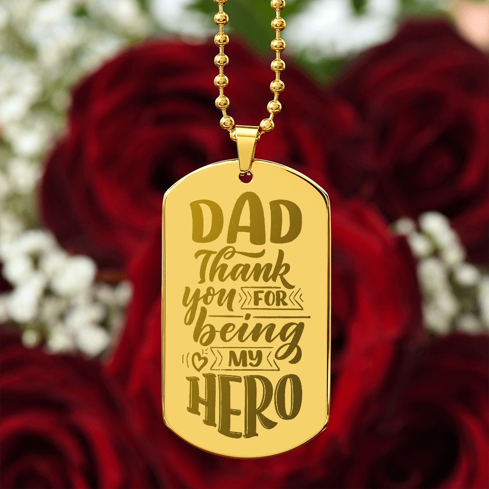 Father-Customized Engraved Dog Tag Necklace