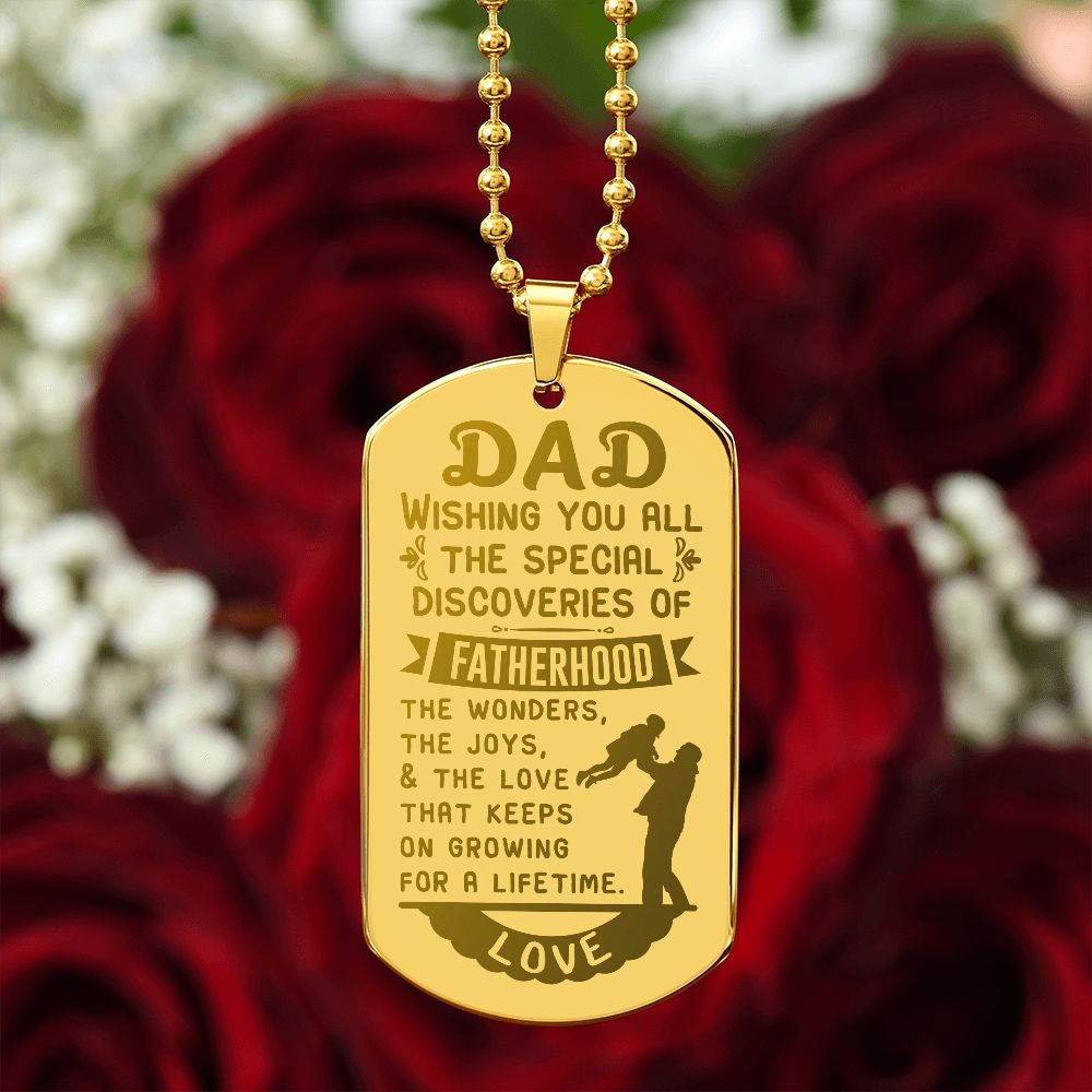 Father-Customized Engraved Dog Tag Necklace