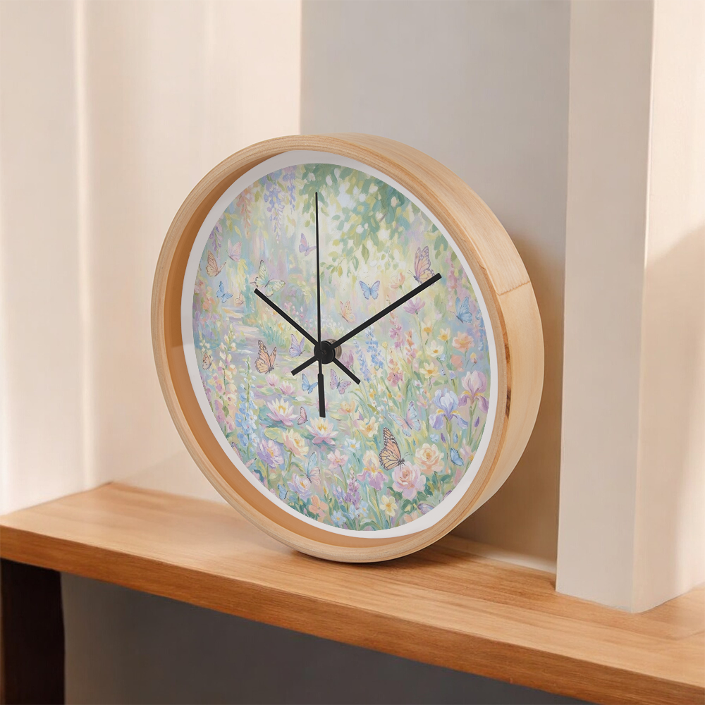 Floral Wall Clock 10"
