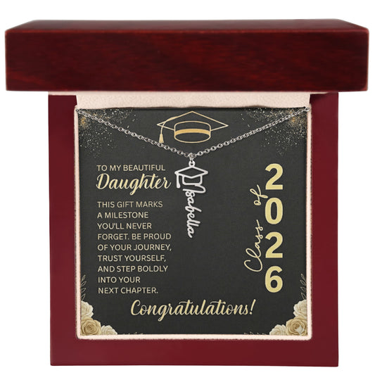 Personalized Graduation Cap Name Necklace
