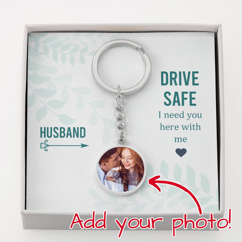 Husband-Customized Photo Keychain with Message Card