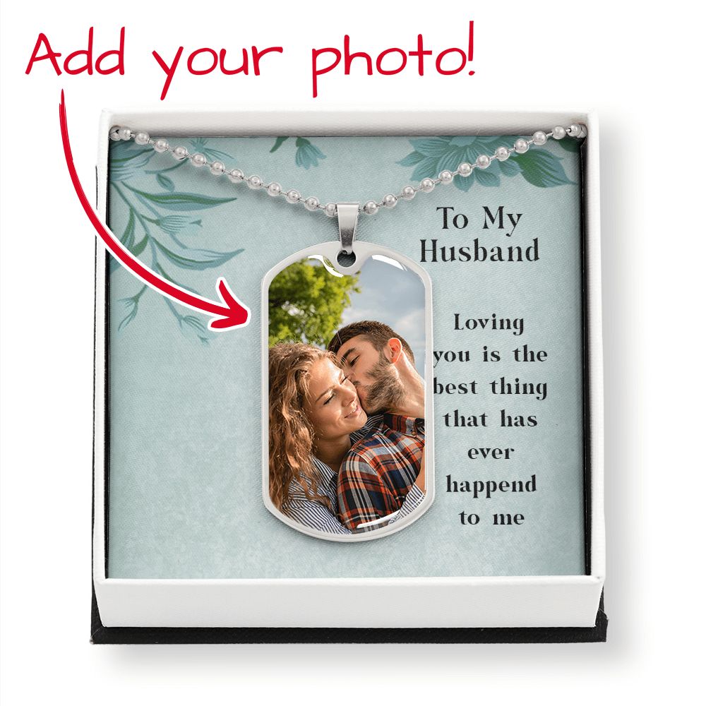 Husband-Customized Dog Tag with Message Card