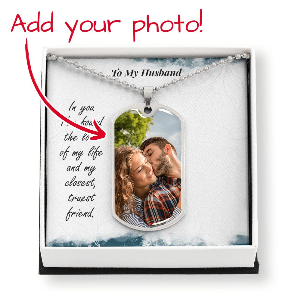 Husband-Customized Dog Tag with Message Card