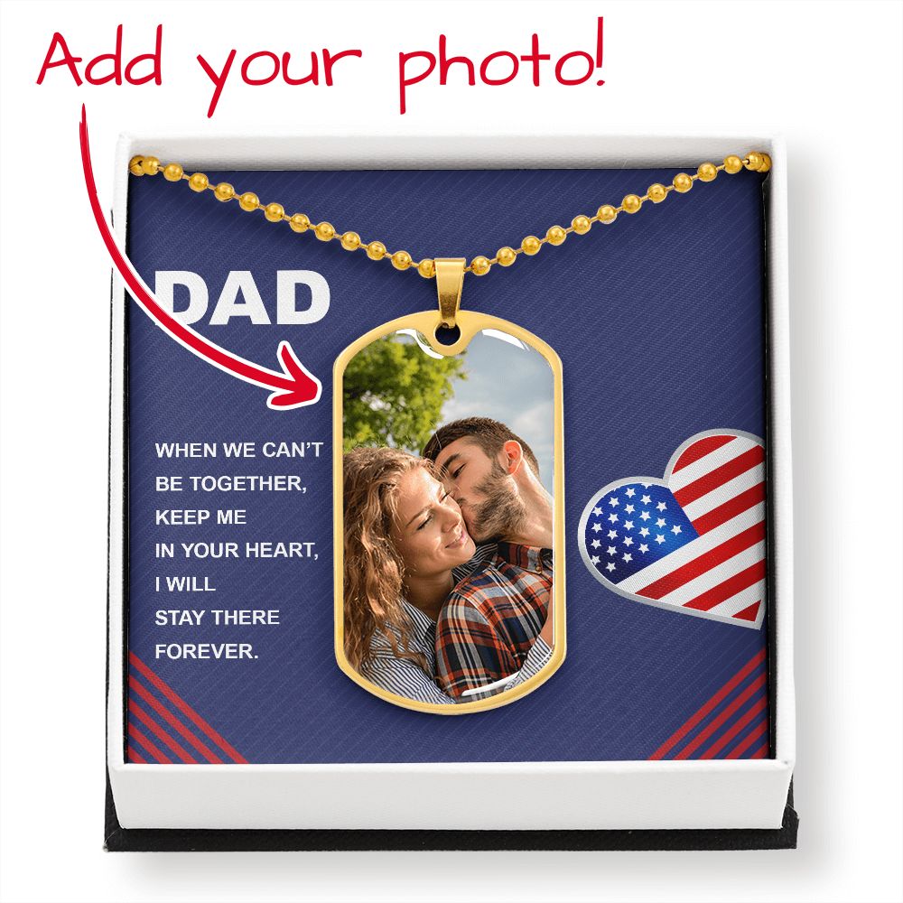 Military Dad-Customized Dog Tag with Message Card