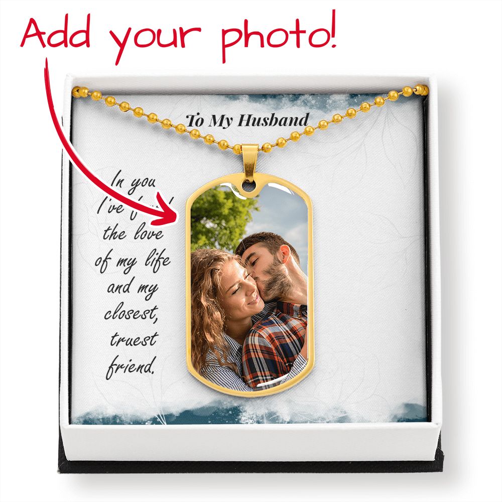 Husband-Customized Dog Tag with Message Card