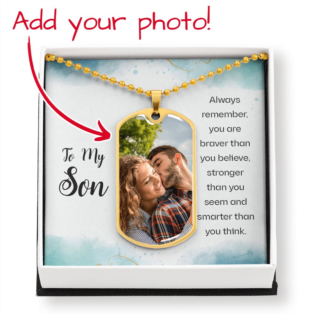 Son-Customized Dog Tag with Message Card