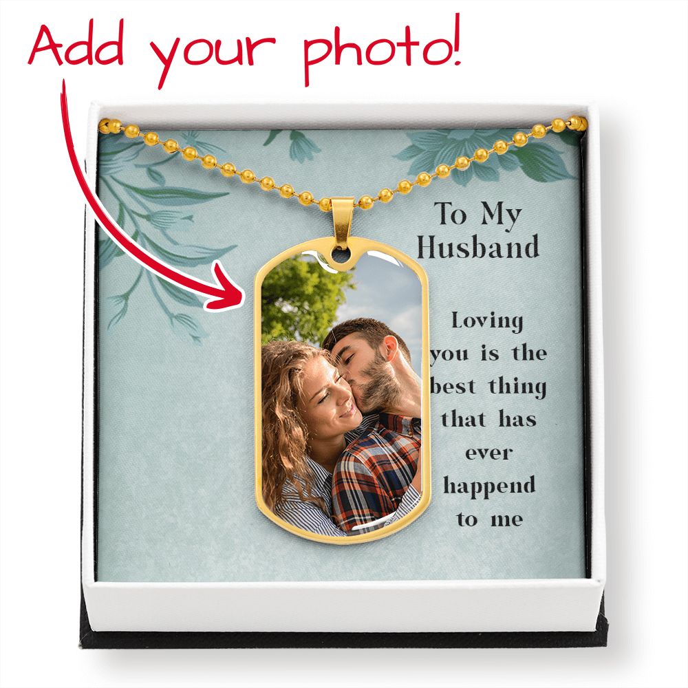 Husband-Customized Dog Tag with Message Card