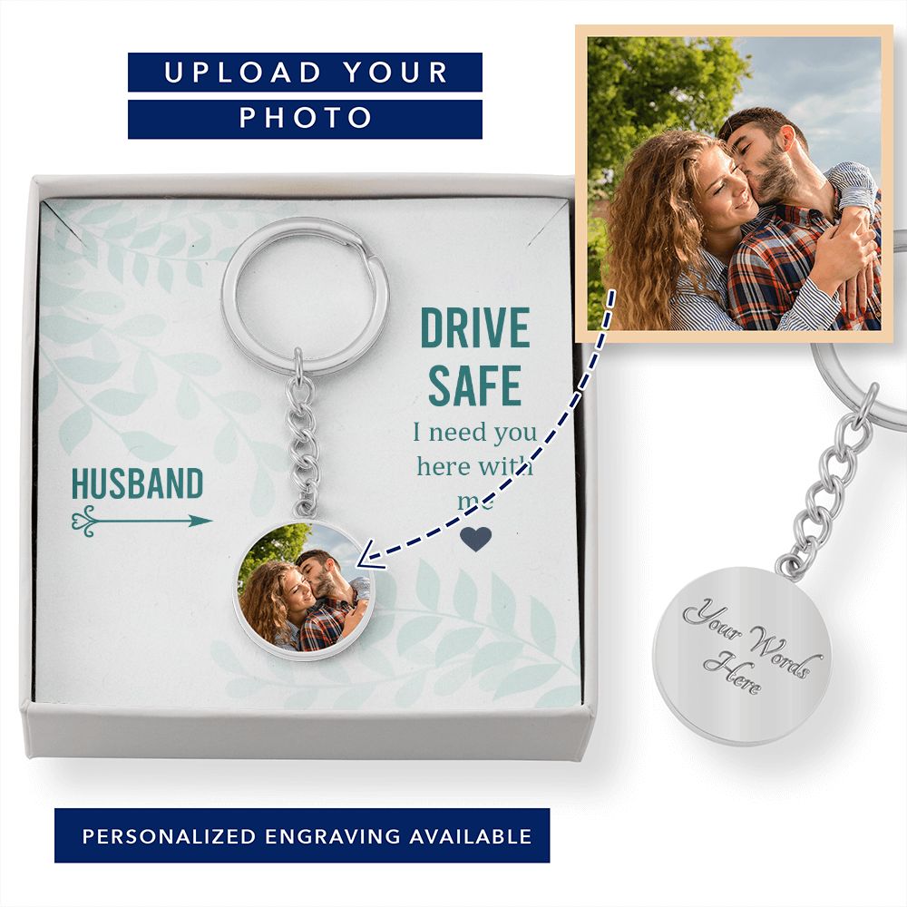 Husband-Customized Photo Keychain with Message Card