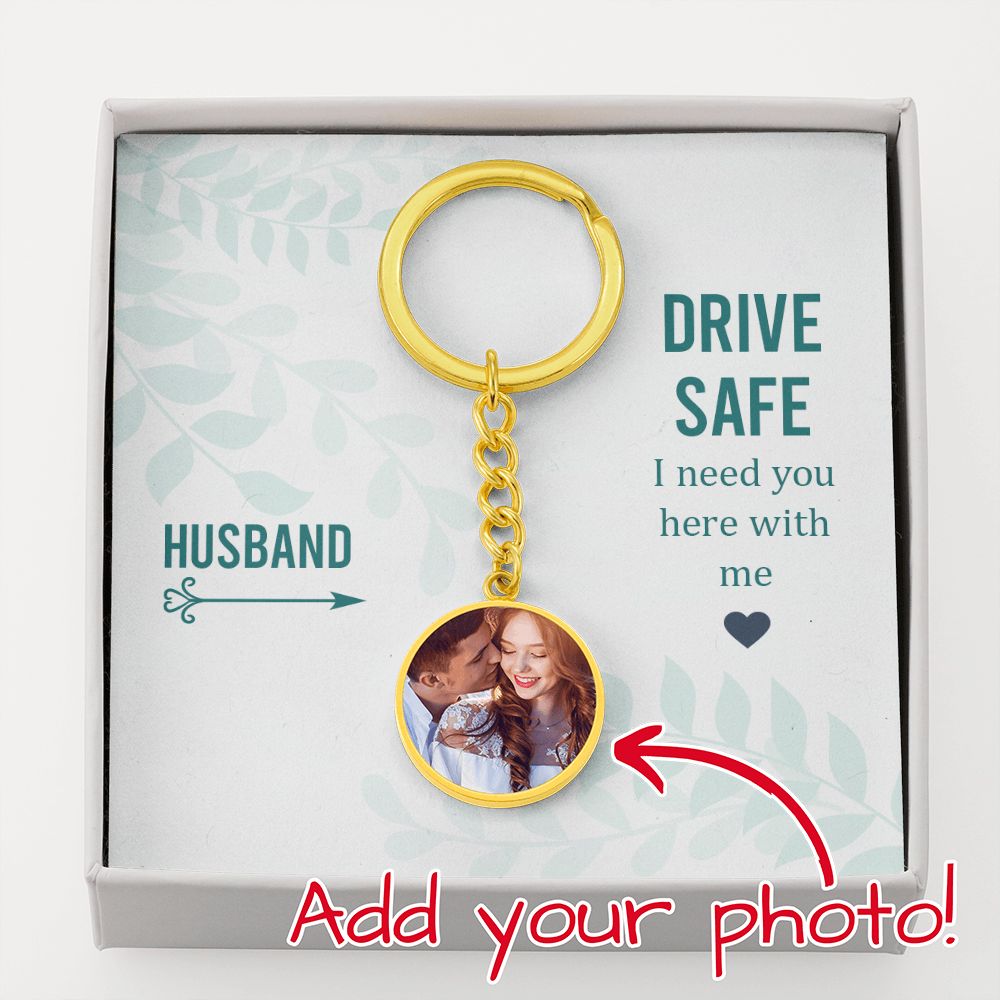 Husband-Customized Photo Keychain with Message Card