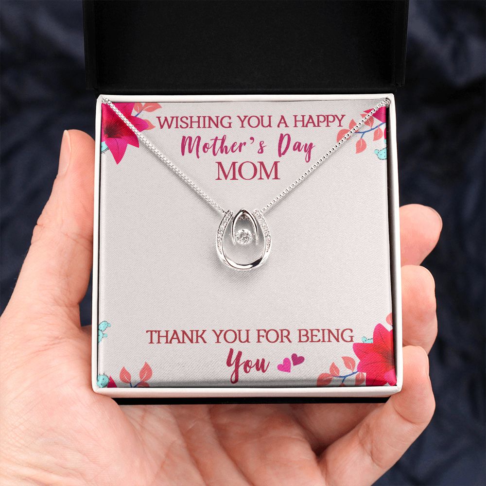 Mother-Lucky in Love Necklace with crystals and Message Card