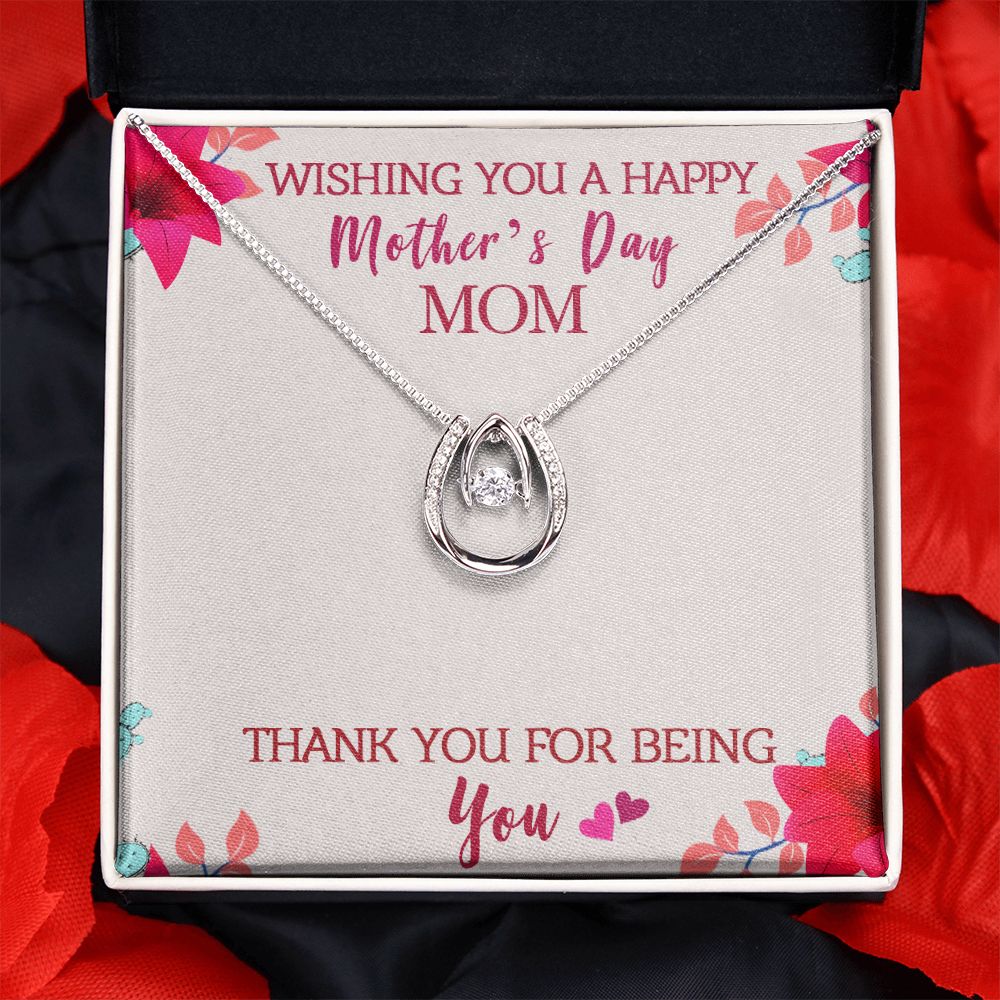 Mother-Lucky in Love Necklace with crystals and Message Card