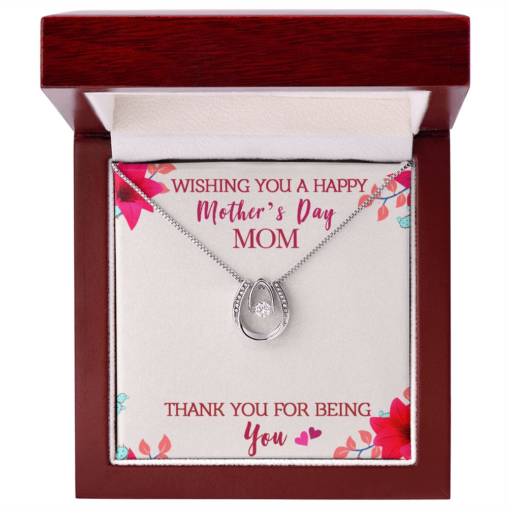 Mother-Lucky in Love Necklace with crystals and Message Card