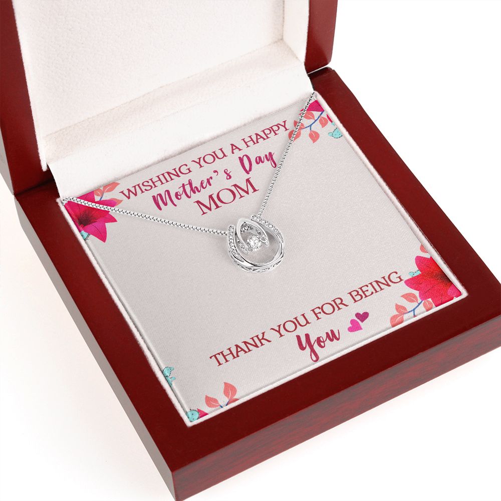 Mother-Lucky in Love Necklace with crystals and Message Card