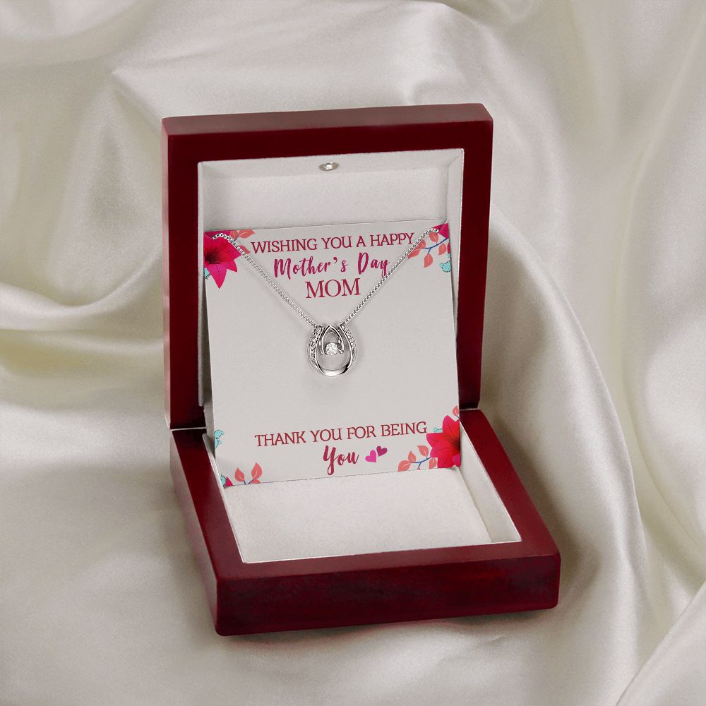 Mother-Lucky in Love Necklace with crystals and Message Card