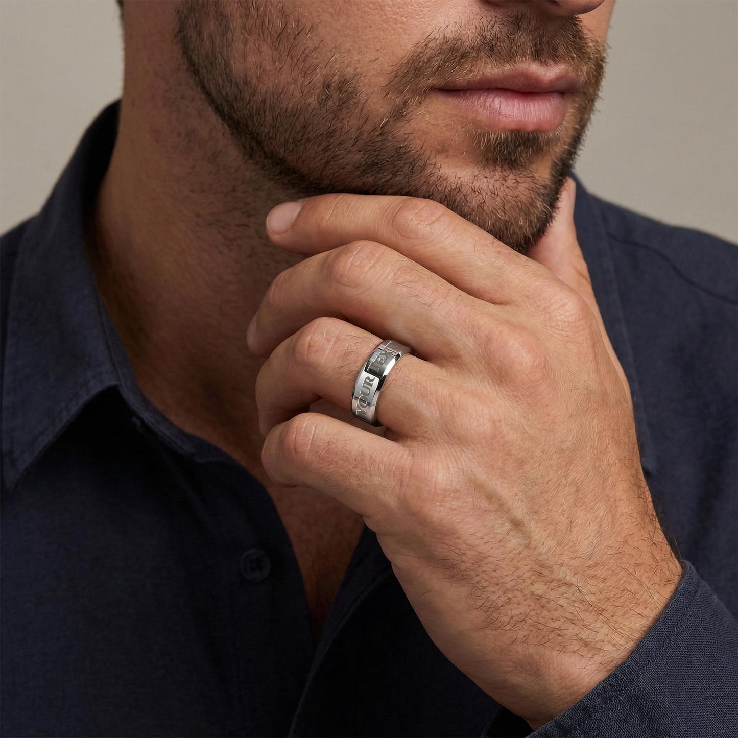 Personalized Engraved Band Men's Ring
