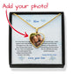 Mother-Customized Heart Necklace with Message card (from  Son)