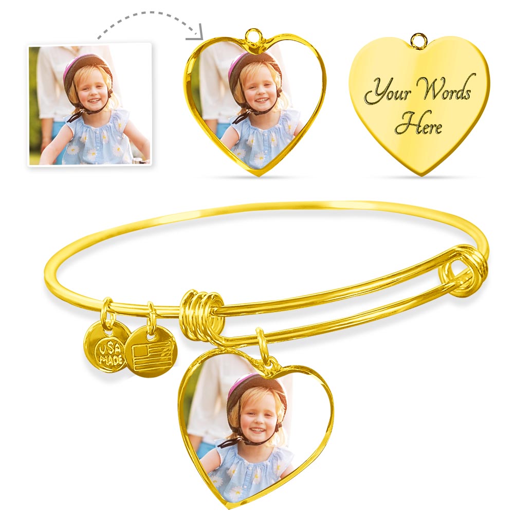 Customized Heart Bangle-Happy Holidays