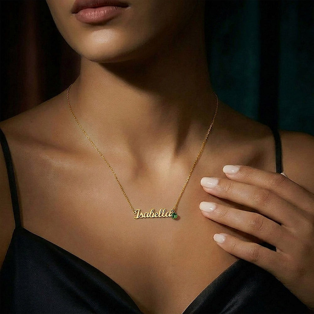 Gifts for Her Customized Name Necklace Birthstone