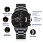 Father-Customized Black Chronograph Watch