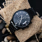 Father-Customized Black Chronograph Watch