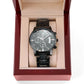Father-Customized Black Chronograph Watch