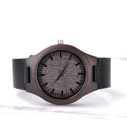 Father-Engraved Wood Watch