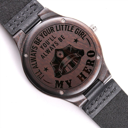 Father-Engraved Wood Watch