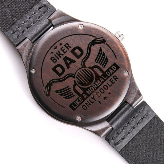 Father-Engraved Wood Watch