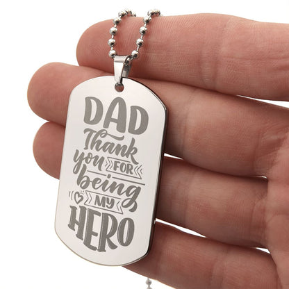 Father-Customized Engraved Dog Tag Necklace