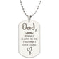 Father-Engraved Dog Tag Necklace customized on the back