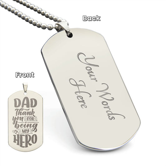 Father-Customized Engraved Dog Tag Necklace