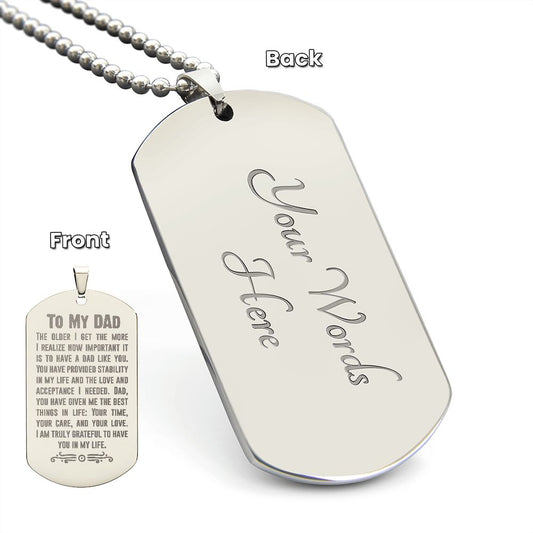 Father-Customized Engraved Dog Tag Necklace