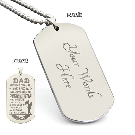 Father-Customized Engraved Dog Tag Necklace